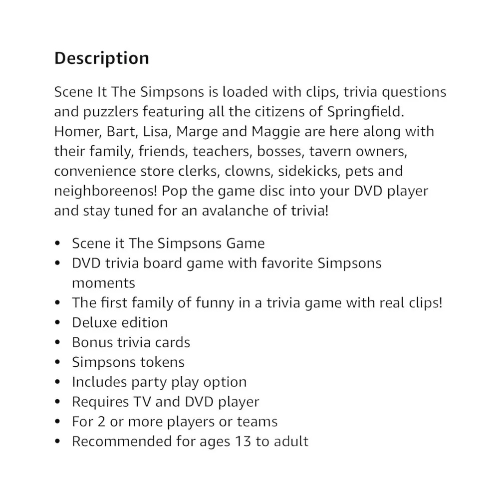 SCENE IT? The Simpsons Deluxe Edition DVD Trivia Game NWT Sealed